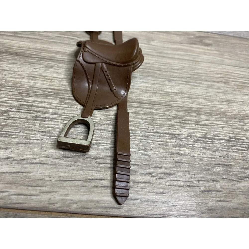 Reeves Breyer Horse Saddle Toy Replacement Soft Flexible Brown‎ Silver